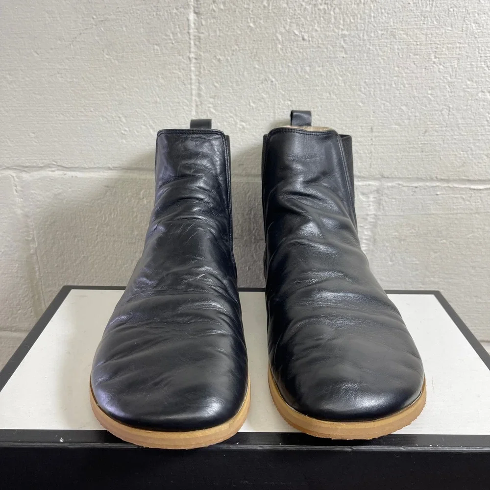 Aintap Chelsea Ankle Boots Barefoot Black‎ Leather Pull On Mens 43 EU/10-10.5 US